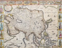Asia - John Speed (1552-1629), Asia with the lands adjoyning described, the atire of the people and townes of importance all of them newly augmented by J.S., Ano Dom: 1626, George Humble, hand coloured engraved ‘carre-a-